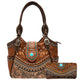 Western Carving Turquoise Concho Tote Purse Wallet Set