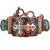 Western Vintage Hammered Plate Rhinestone Cross Chain Rhinestone Bracelet
