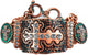 Western Vintage Hammered Plate Rhinestone Cross Chain Rhinestone Bracelet