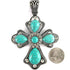 Western Tooled Turquoise Rhinestone Cross Magnetic Closure Pendant
