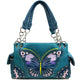 Peacock Butterfly Floral Embroidery Handbag