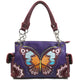 Peacock Butterfly Floral Embroidery Handbag