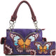 Peacock Butterfly Floral Embroidery Handbag Wallet Set