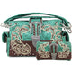 Floral Gleaming Weave Pattern Buckle Handbag Wallet Set