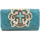 Original Cross Turquoise Floral Carving Wallet