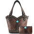Dixie Turquoise Concho Fringe Tote Purse Wallet Set