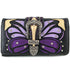 Abstract Butterfly Color Buckle Studded Wallet