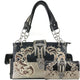 Floral Gleaming Weave Pattern Buckle Handbag Wallet Set