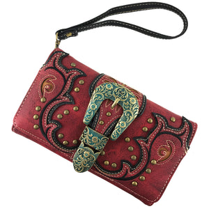 Patina Girl Western Buckle Hobo Bag Wallet Set