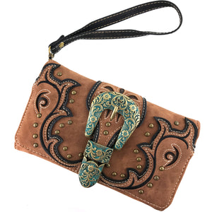 Patina Girl Western Buckle Hobo Bag Wallet Set