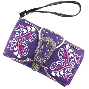 Spring Paisley Floral Buckle Wallet