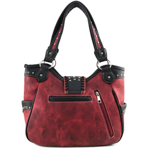 Longhorn Buckle Western Studded Tote Purse