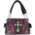 Camouflage Bling Shine Floral Cross Handbag