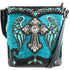 Cross Angel Wings Floral Imprint Crossbody
