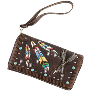 Colorful Native Feather Arrows Wallet