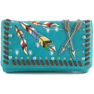 Colorful Native Feather Arrows Wallet