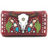 Longhorn Skull Feather Embroidery Wallet