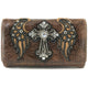 Cross Angel Wings Floral Imprint Wallet