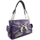 Damask Floral Embroidery Dual Gun Studded Handbag