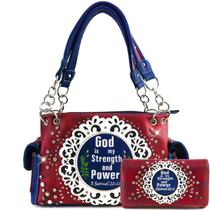 God is my Strength and Power Handbag Wallet Set