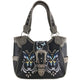 Swallowtail Butterfly Buckle Studded Embroidery Tote Purse