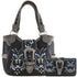 Swallowtail Butterfly Buckle Studded Embroidery Tote Purse Wallet Set