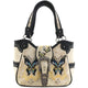 Swallowtail Butterfly Buckle Studded Embroidery Tote Purse