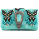 Swallowtail Butterfly Buckle Studded Embroidery Wallet