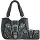 Poppy Buckle Embroidery Tote Bag Wallet Set