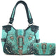 Poppy Buckle Embroidery Tote Bag Wallet Set