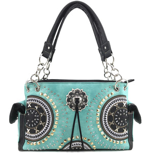 Concho Fringe Native Studded Handbag