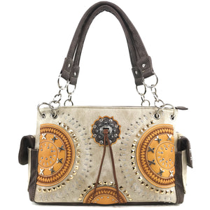 Concho Fringe Native Studded Handbag
