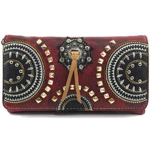Concho Fringe Native Studded Wallet