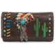 Indian Chieftain Headdress War Bonnet Embroidery Wallet