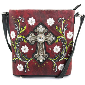 Blossom Floral Embroidery Cross Crossbody