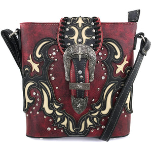 Longhorn Buckle Western Studded Crossbody