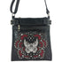 Original Sugar Skull Rose Wings Floral Carving Crossbody