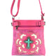 Original Cross Turquoise Floral Carving Crossbody