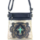 Original Cross Turquoise Floral Carving Crossbody