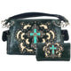 Original Cross Turquoise Floral Carving Handbag Wallet Set