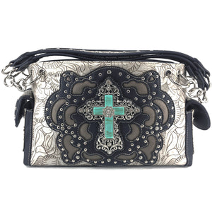 Original Cross Turquoise Floral Carving Handbag