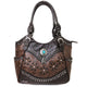 Floral Tooled Turquoise Concho Tote Purse