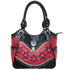 Floral Tooled Turquoise Concho Tote Purse