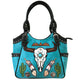 Longhorn Skull Feather Embroidery Tote Purse