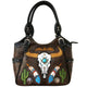 Longhorn Skull Feather Embroidery Tote Purse