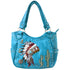 Indian Chieftain Headdress War Bonnet Embroidery Tote Purse