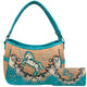 Mustang Horse Floral Embroidery Hobo Bag Wallet Set