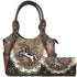 Mustang Horse Floral Embroidery Tote Wallet Set
