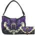 Mustang Buckle Floral Embroidery Hobo Bag Wallet Set