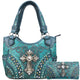 Clydesdale Cross Studded Tooled Handbag Wallet Set